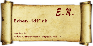Erben Márk névjegykártya